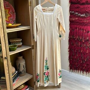 Vintage Gonzalo Bauer Handmade Mexican Embroidered Bohemian Maxi Dress